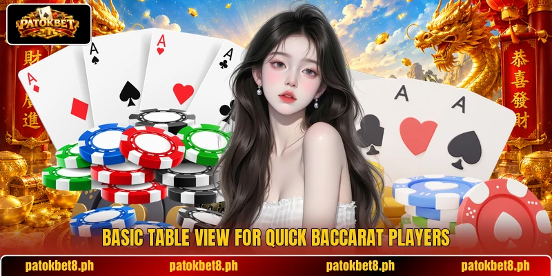 Basic table view for Quick Baccarat players Basic table view for Quick Baccarat players