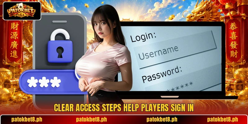 Clear access steps help players sign in