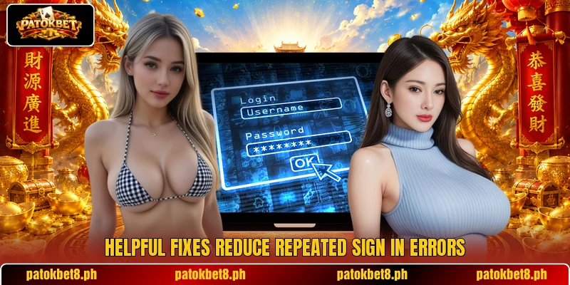 Helpful fixes reduce repeated sign in errors