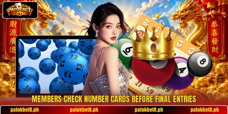 Members check number cards before final entries Members check number cards before final entries