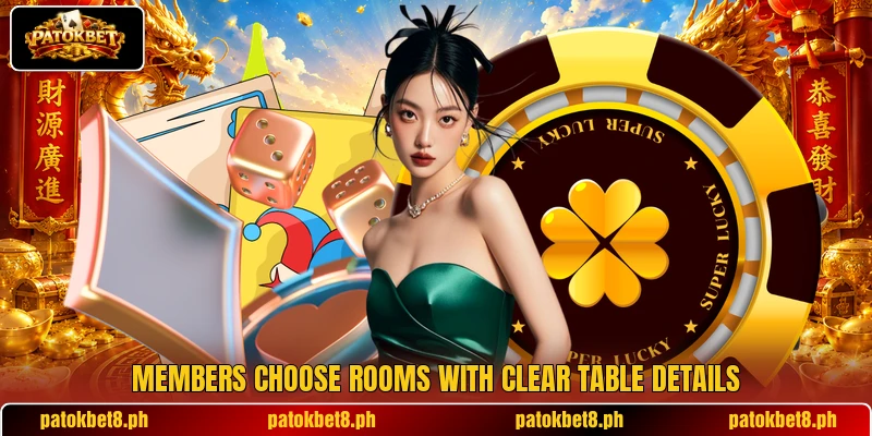 Members choose rooms with clear table details