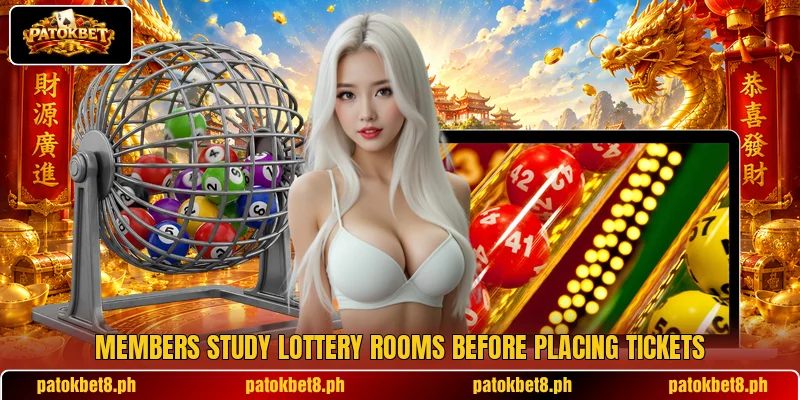 Members study lottery rooms before placing tickets Members study lottery rooms before placing tickets