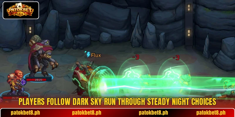 Players follow Dark Sky Run through steady night choices Players follow Dark Sky Run through steady night choices