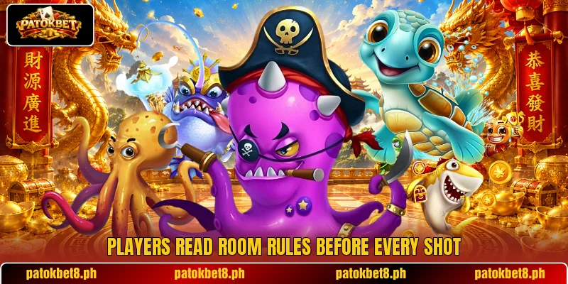 Players read room rules before every shot Players read room rules before every shot