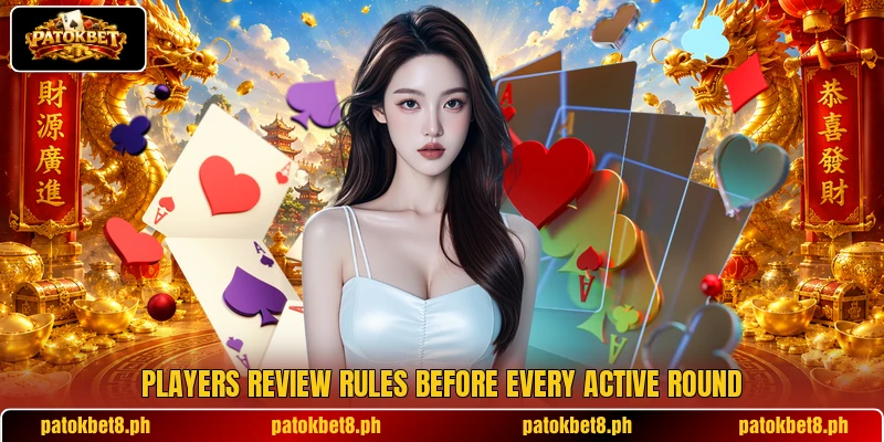 Players review rules before every active round