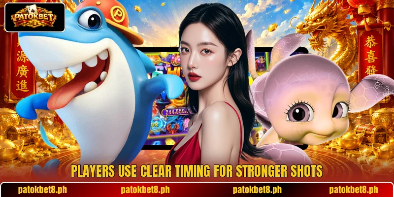 Players use clear timing for stronger shots Players use clear timing for stronger shots