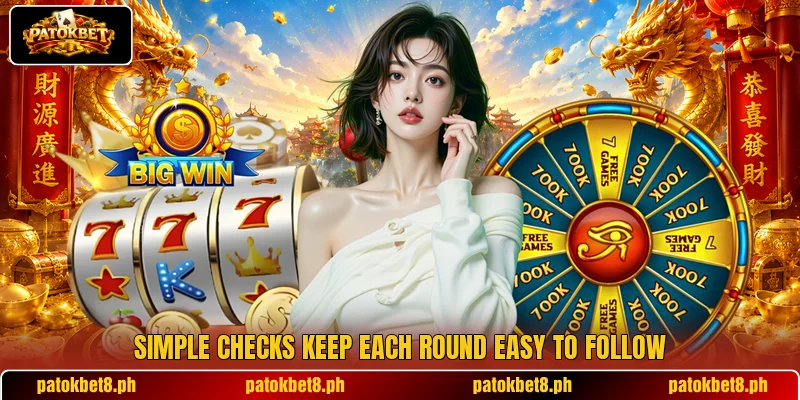 Simple checks keep each round easy to follow Simple checks keep each round easy to follow