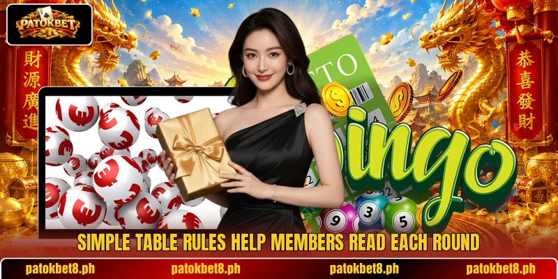 Simple table rules help members read each round